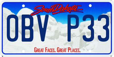 SD license plate 0BVP33