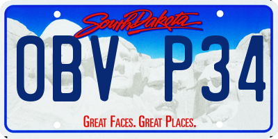 SD license plate 0BVP34