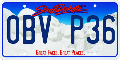 SD license plate 0BVP36