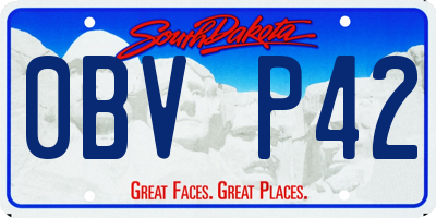 SD license plate 0BVP42