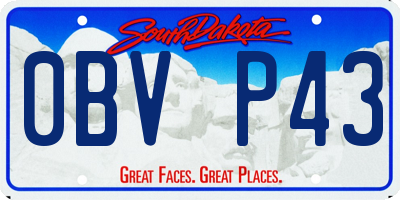 SD license plate 0BVP43