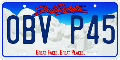 SD license plate 0BVP45