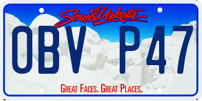 SD license plate 0BVP47