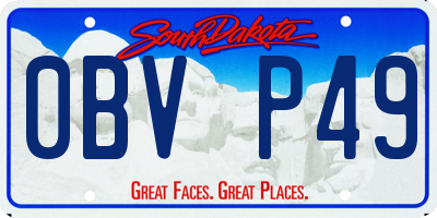 SD license plate 0BVP49