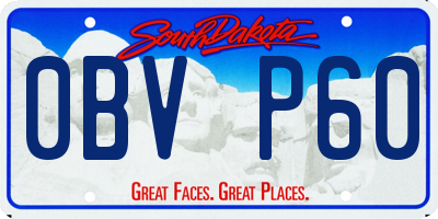 SD license plate 0BVP60