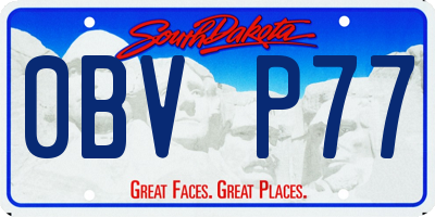SD license plate 0BVP77