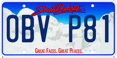 SD license plate 0BVP81