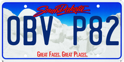 SD license plate 0BVP82