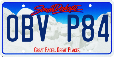 SD license plate 0BVP84