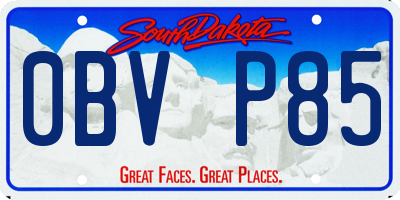 SD license plate 0BVP85