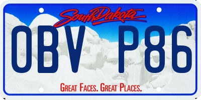 SD license plate 0BVP86