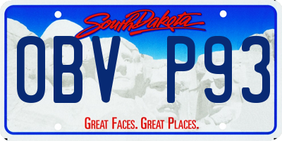 SD license plate 0BVP93