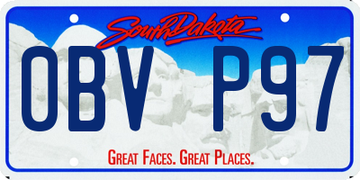SD license plate 0BVP97