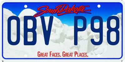 SD license plate 0BVP98