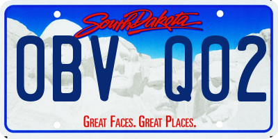 SD license plate 0BVQ02