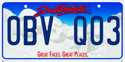 SD license plate 0BVQ03