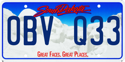 SD license plate 0BVQ33
