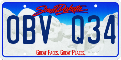 SD license plate 0BVQ34
