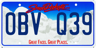 SD license plate 0BVQ39