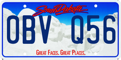 SD license plate 0BVQ56