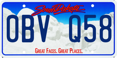 SD license plate 0BVQ58