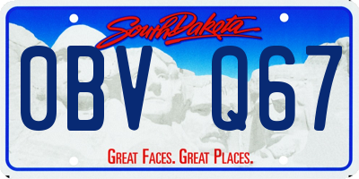 SD license plate 0BVQ67