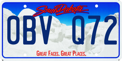 SD license plate 0BVQ72