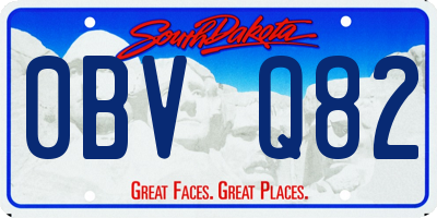 SD license plate 0BVQ82