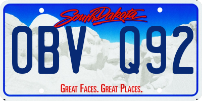SD license plate 0BVQ92