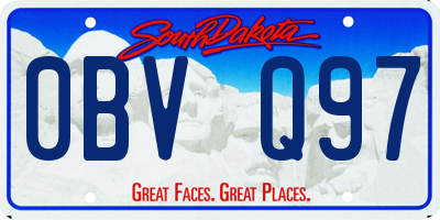 SD license plate 0BVQ97