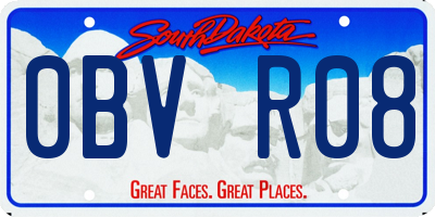 SD license plate 0BVR08