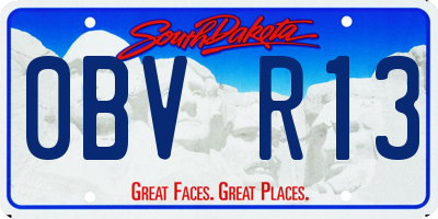 SD license plate 0BVR13