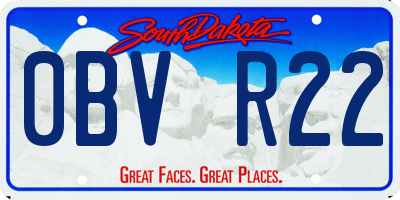 SD license plate 0BVR22