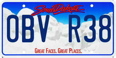 SD license plate 0BVR38