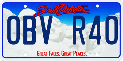 SD license plate 0BVR40