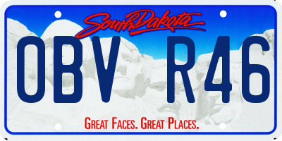 SD license plate 0BVR46