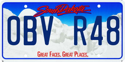 SD license plate 0BVR48