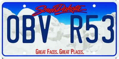 SD license plate 0BVR53