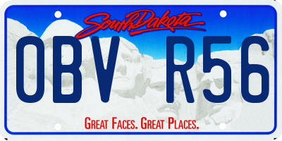 SD license plate 0BVR56