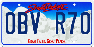 SD license plate 0BVR70