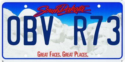 SD license plate 0BVR73