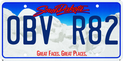SD license plate 0BVR82