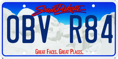SD license plate 0BVR84
