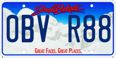 SD license plate 0BVR88