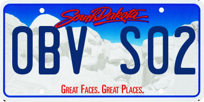 SD license plate 0BVS02