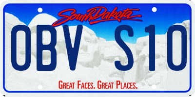 SD license plate 0BVS10