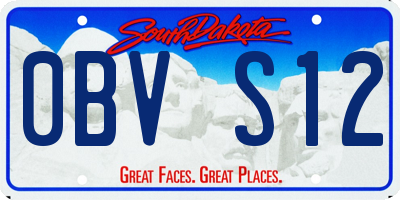 SD license plate 0BVS12