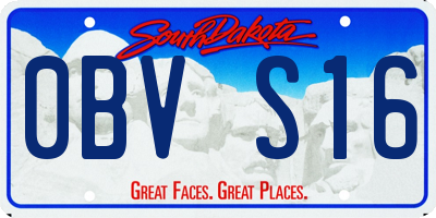 SD license plate 0BVS16