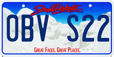 SD license plate 0BVS22