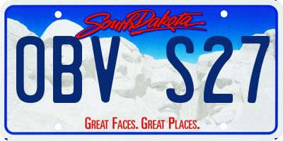 SD license plate 0BVS27